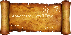 Szoboszlai Terézia névjegykártya