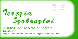 terezia szoboszlai business card